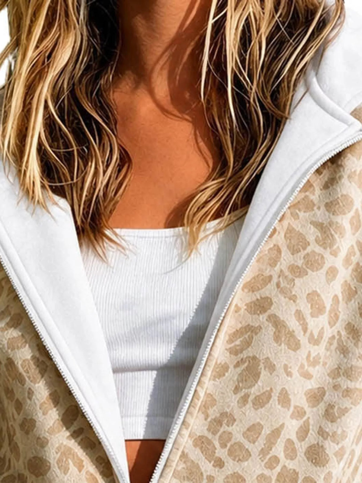 Women's Leopard Print Zip-Up Hoodie – view 9