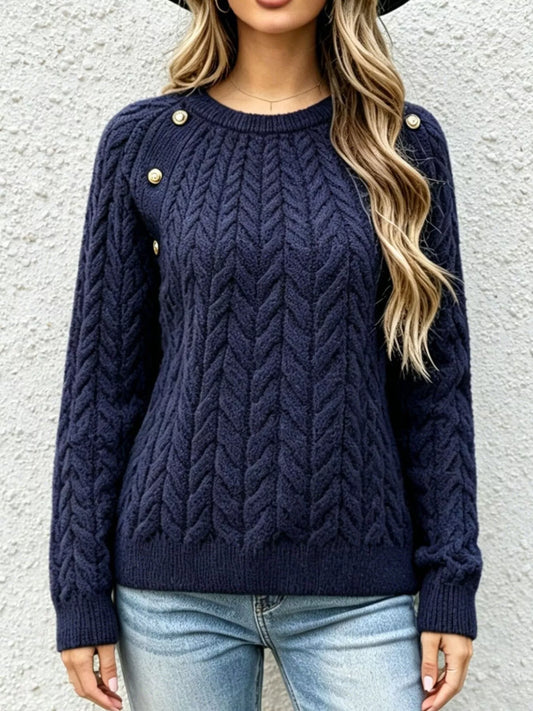 Women's Cable-Knit Raglan Sleeve Sweater