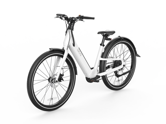 The OKAI Step-Thru E-bike-White  Shop One Place