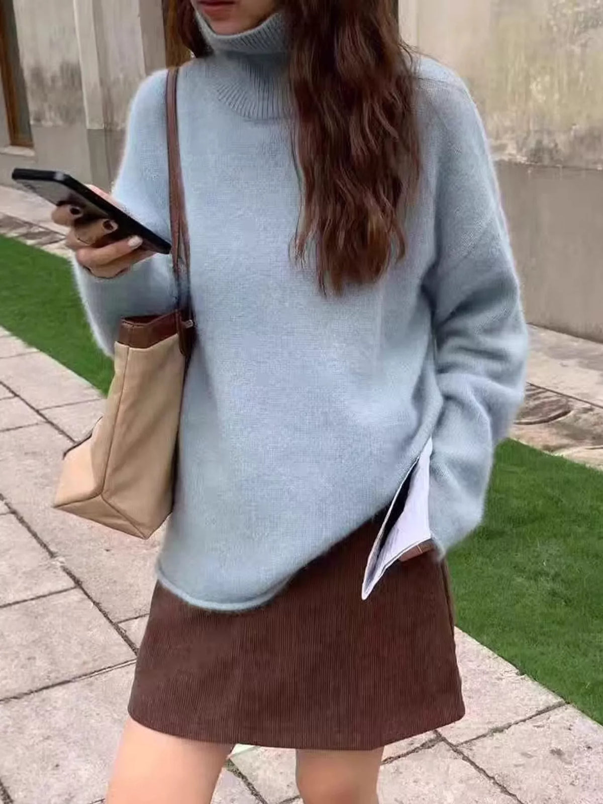 Women's Turtleneck Drop Shoulder Sweater – view 9