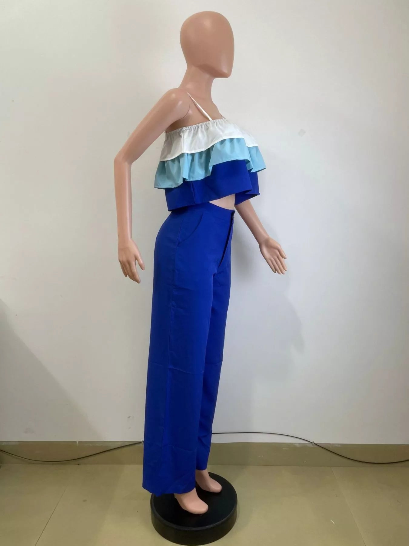 Layered Ruffle Crop Top and Pants Set  Shop One Place