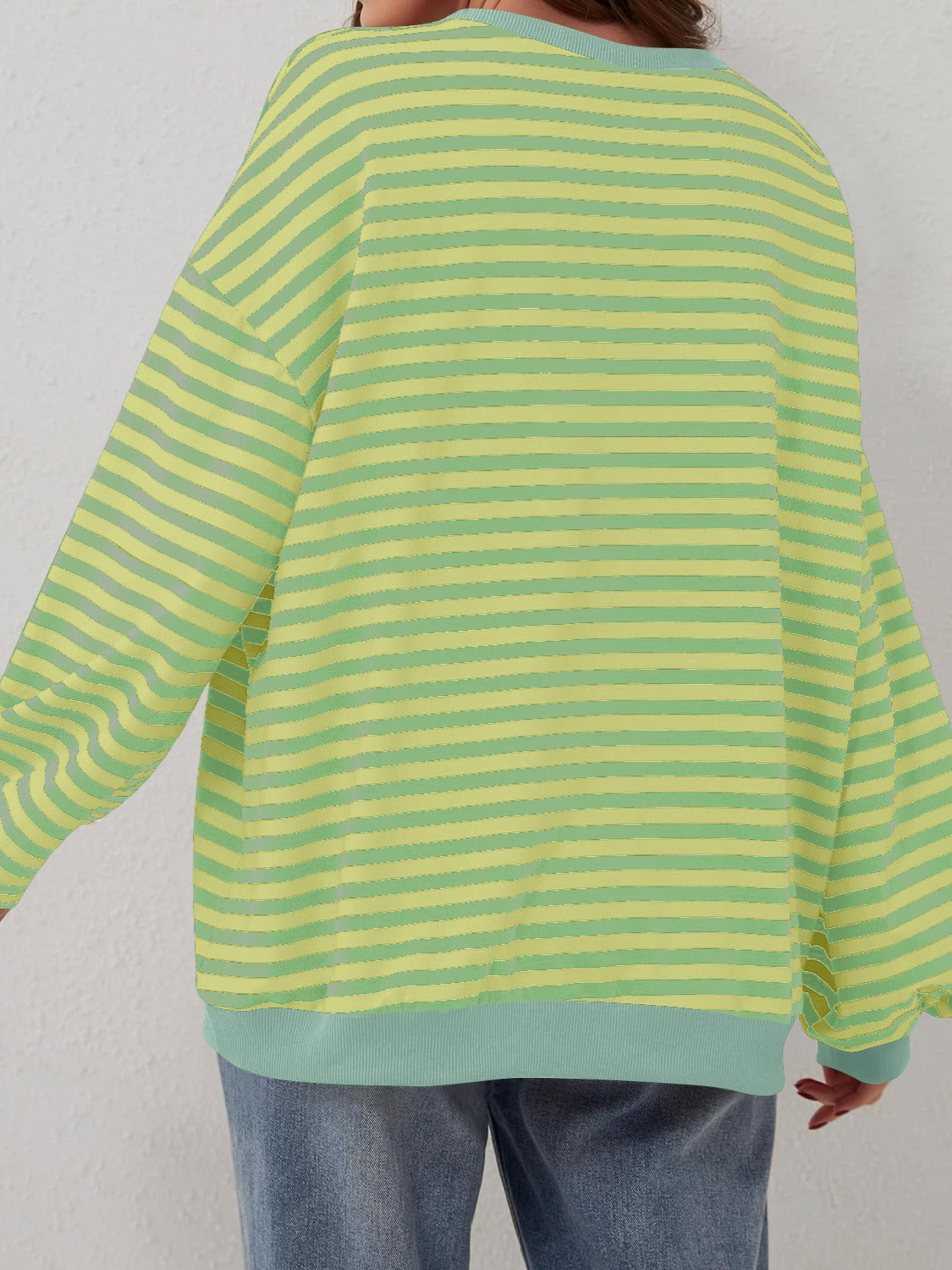 Lovelet Contrast Striped Long Sleeve Sweatshirt