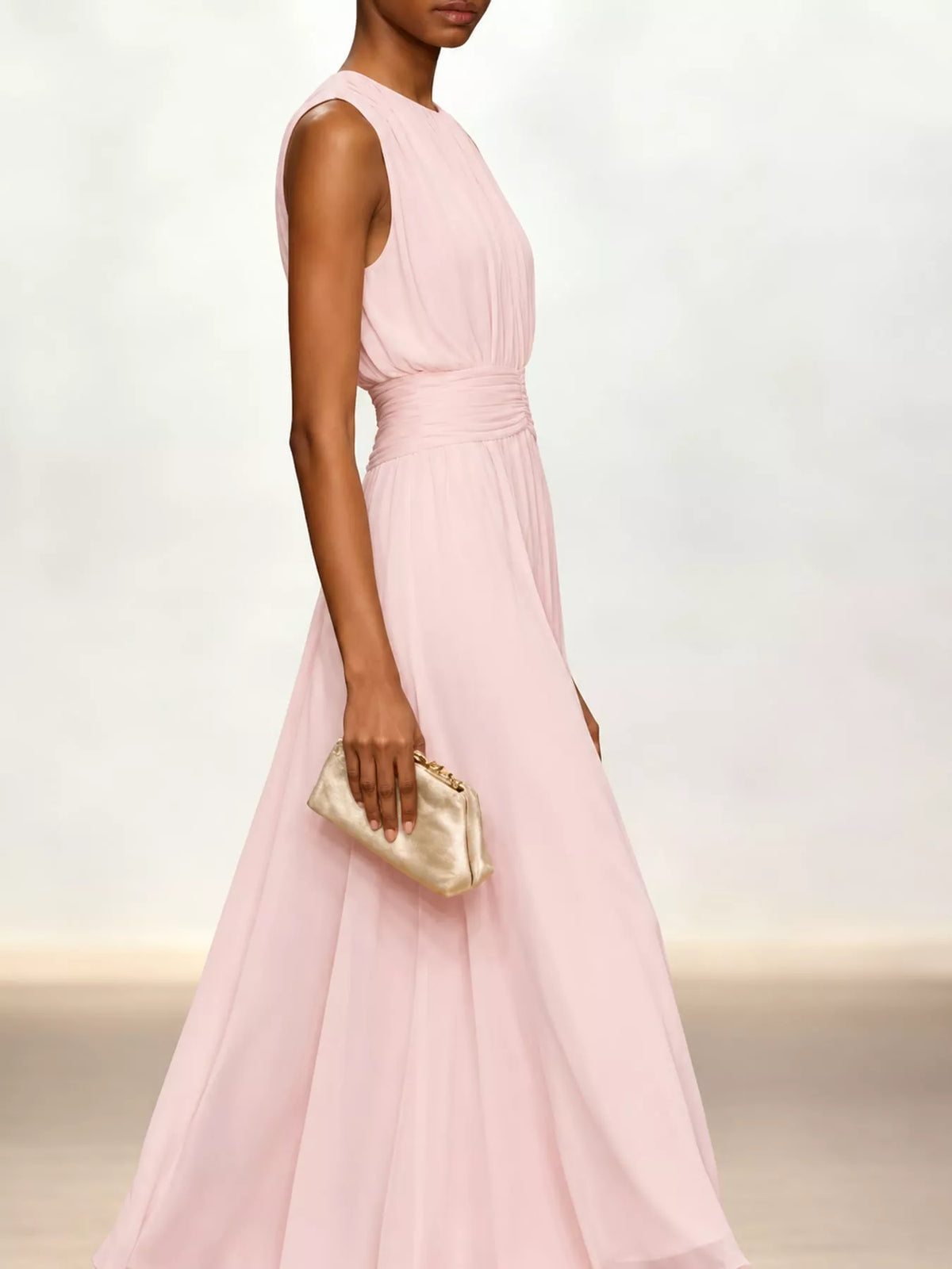 Women's Sleeveless Ruched Chiffon Maxi Dress – view 8