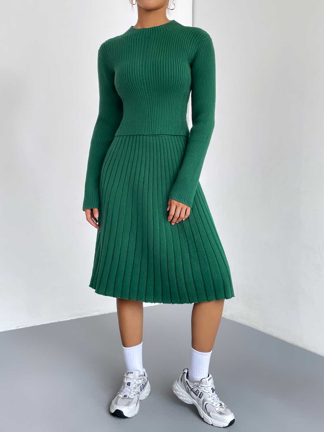 Rib-Knit Sweater and Skirt Set  Shop One Place