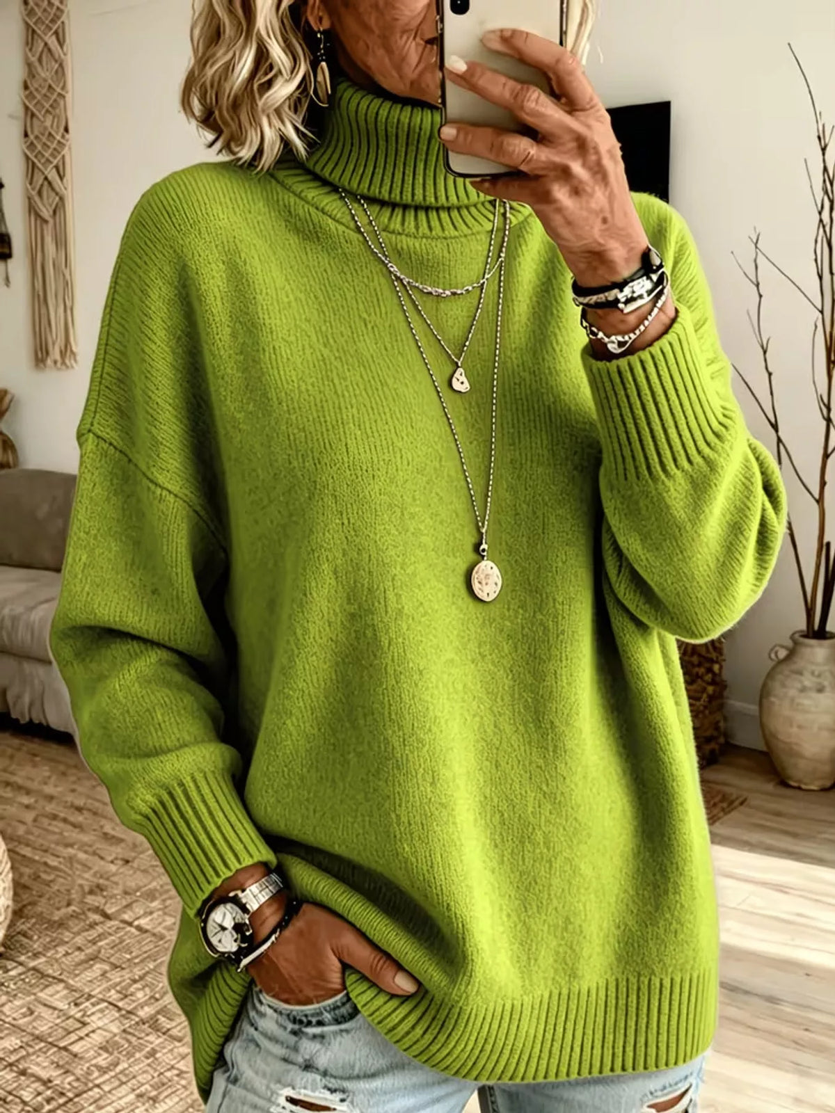 Women's Oversized Turtleneck Sweater
