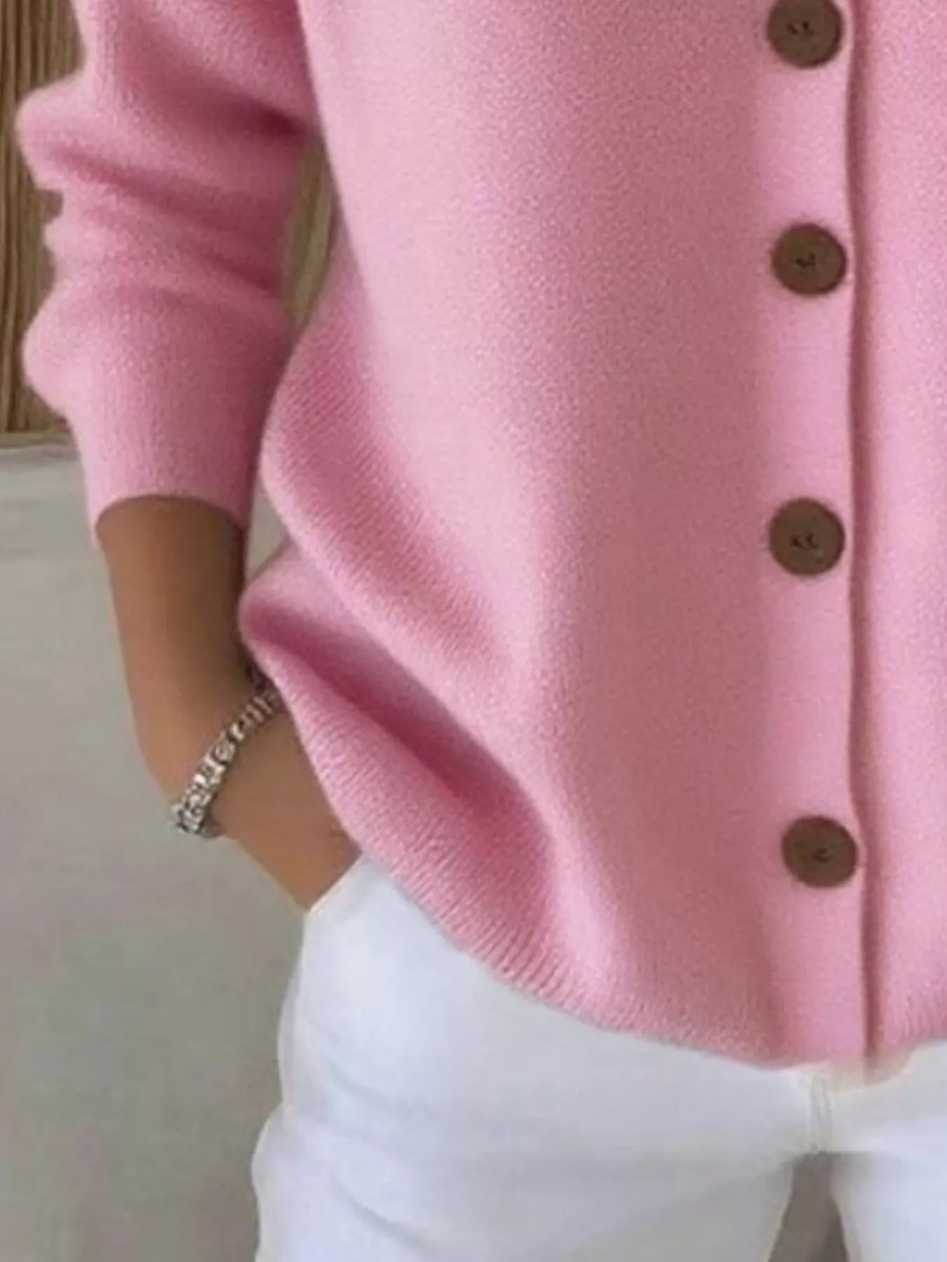 Full Size Button Up Long Sleeve Cardigan Plus Size  Shop One Place