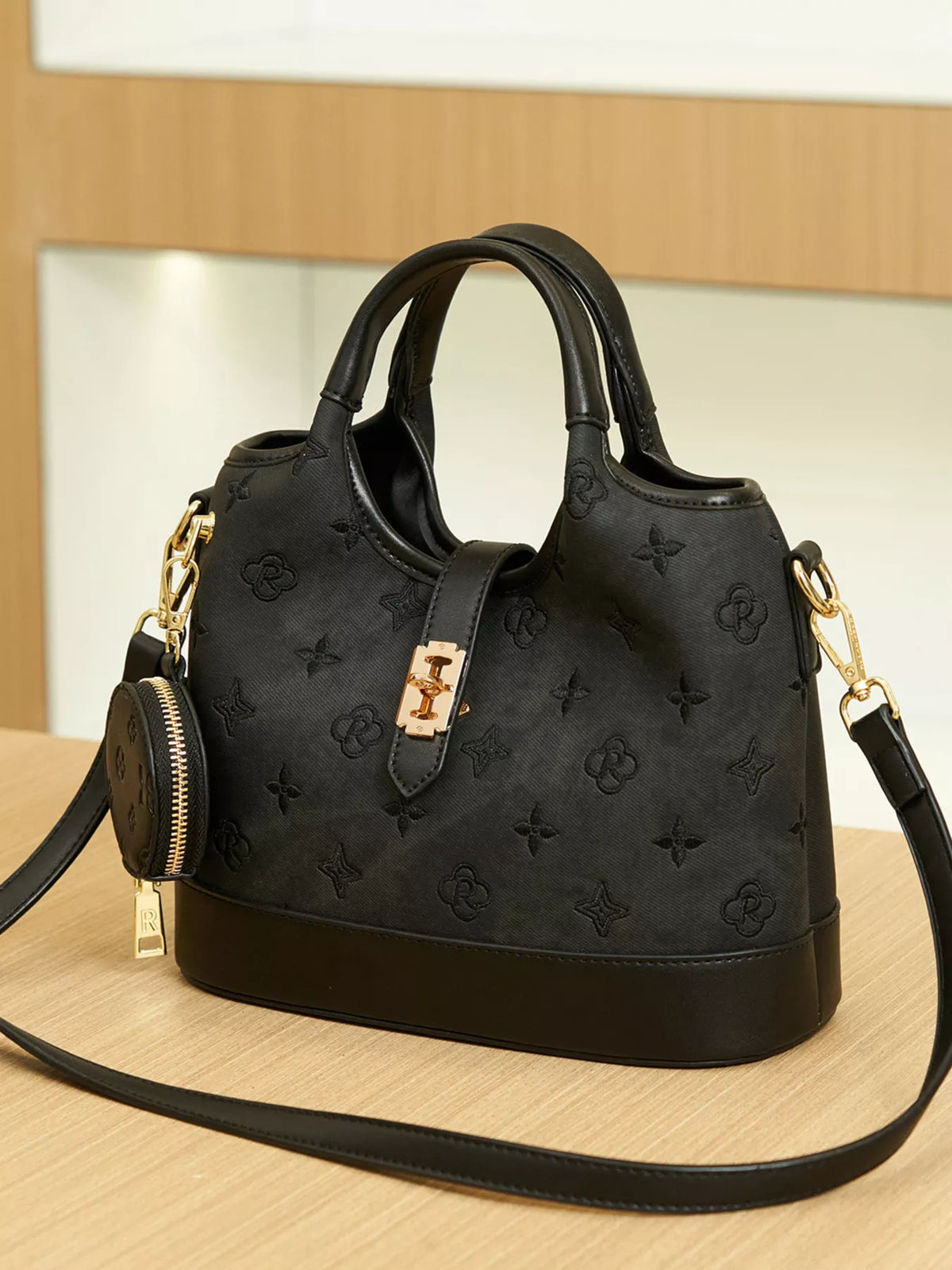 Embossed Crossbody Bag with Detachable Coin Pouch – view 3