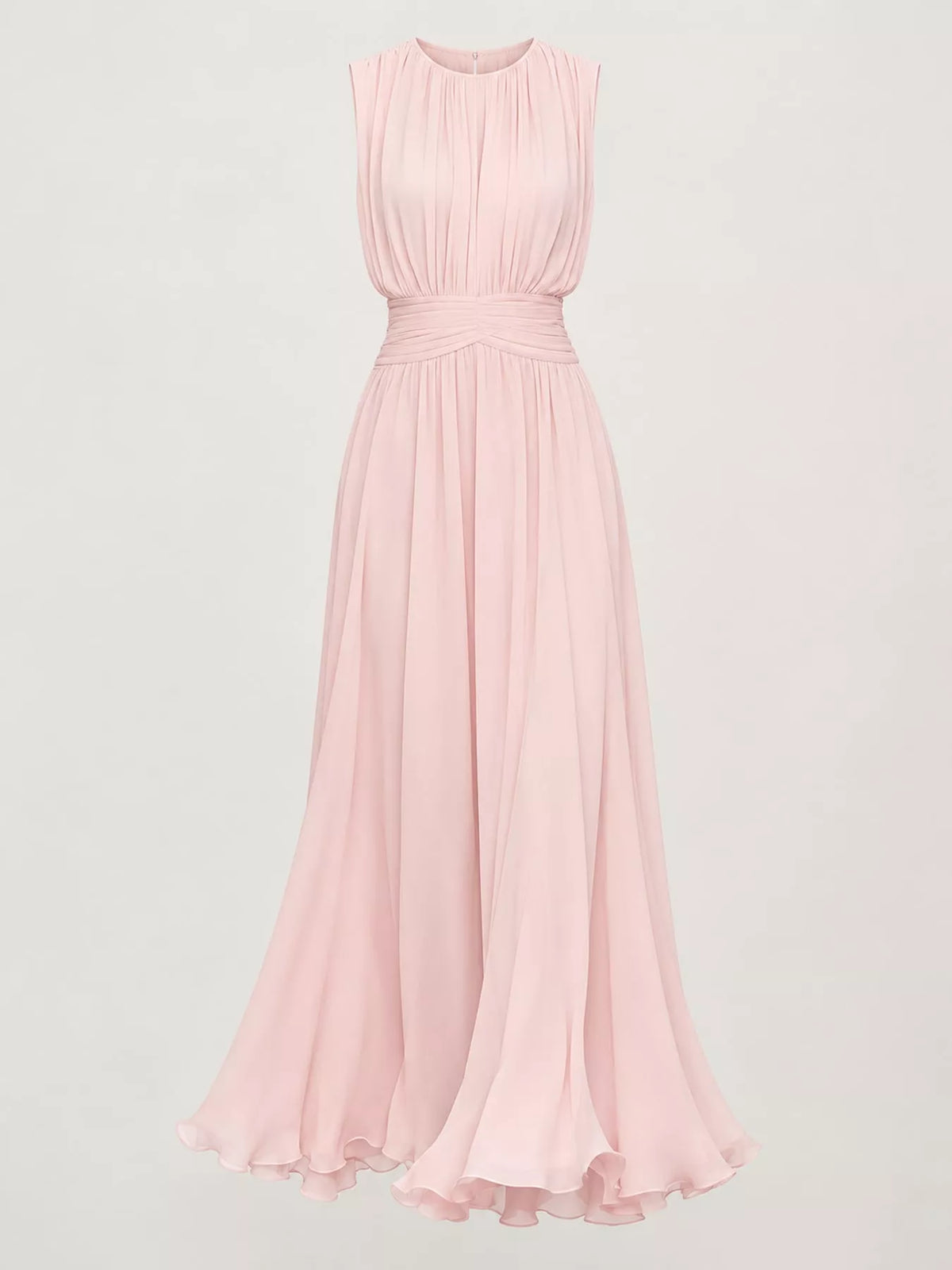 Women's Sleeveless Ruched Chiffon Maxi Dress – view 9