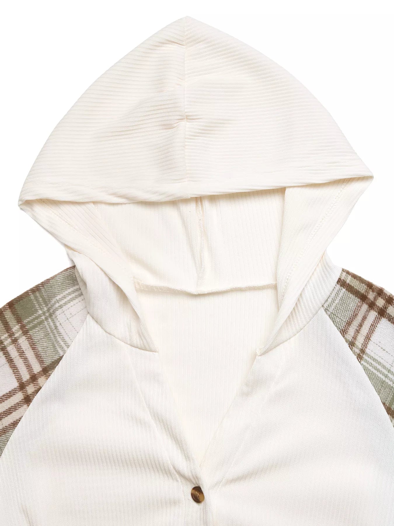 Plaid V-Neck Button Front Sweatshirt  Shop One Place