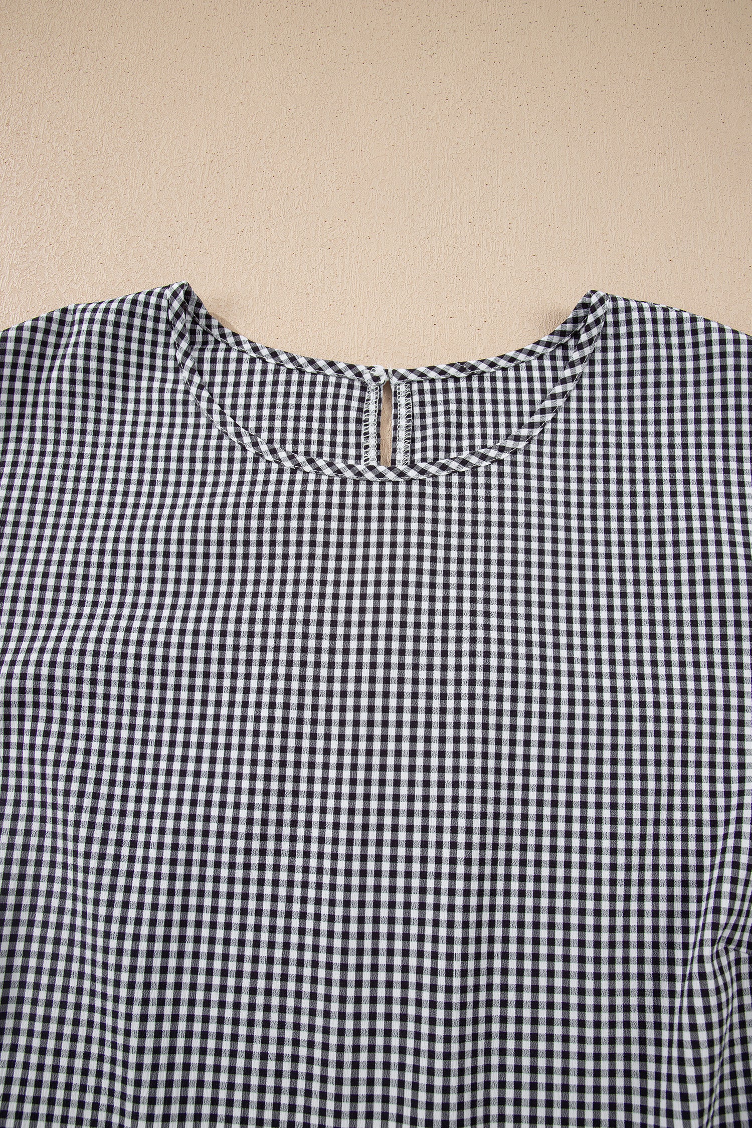 Black Plus Size Plaid Bow Decor Bell Sleeve Round Neck Jumper  Shop One Place