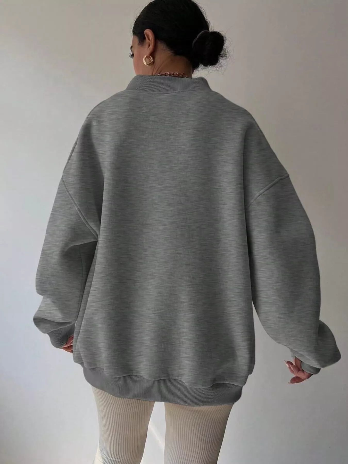 Dropped Shoulder Long Sleeve Oversized Sweatshirt  Shop One Place