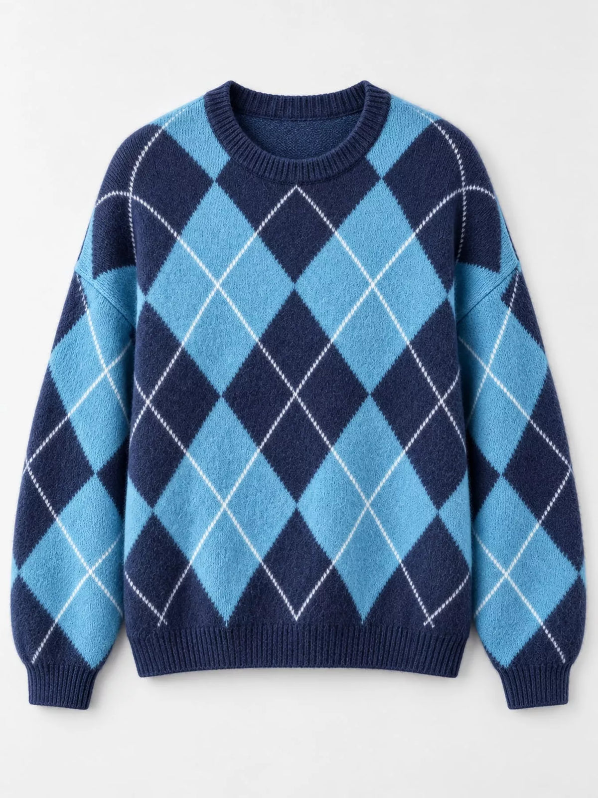 Women's Argyle Fuzzy Knit Sweater – view 29