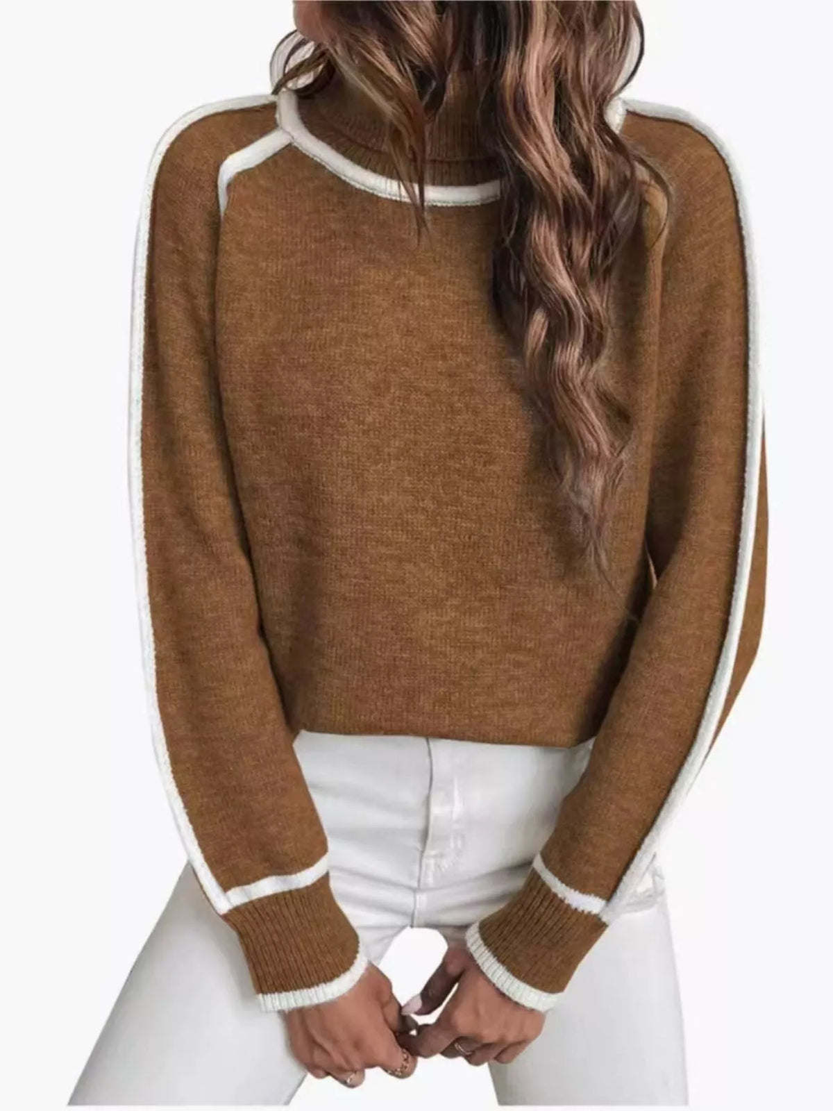Women's Contrast Trim Turtleneck Sweater – view 10