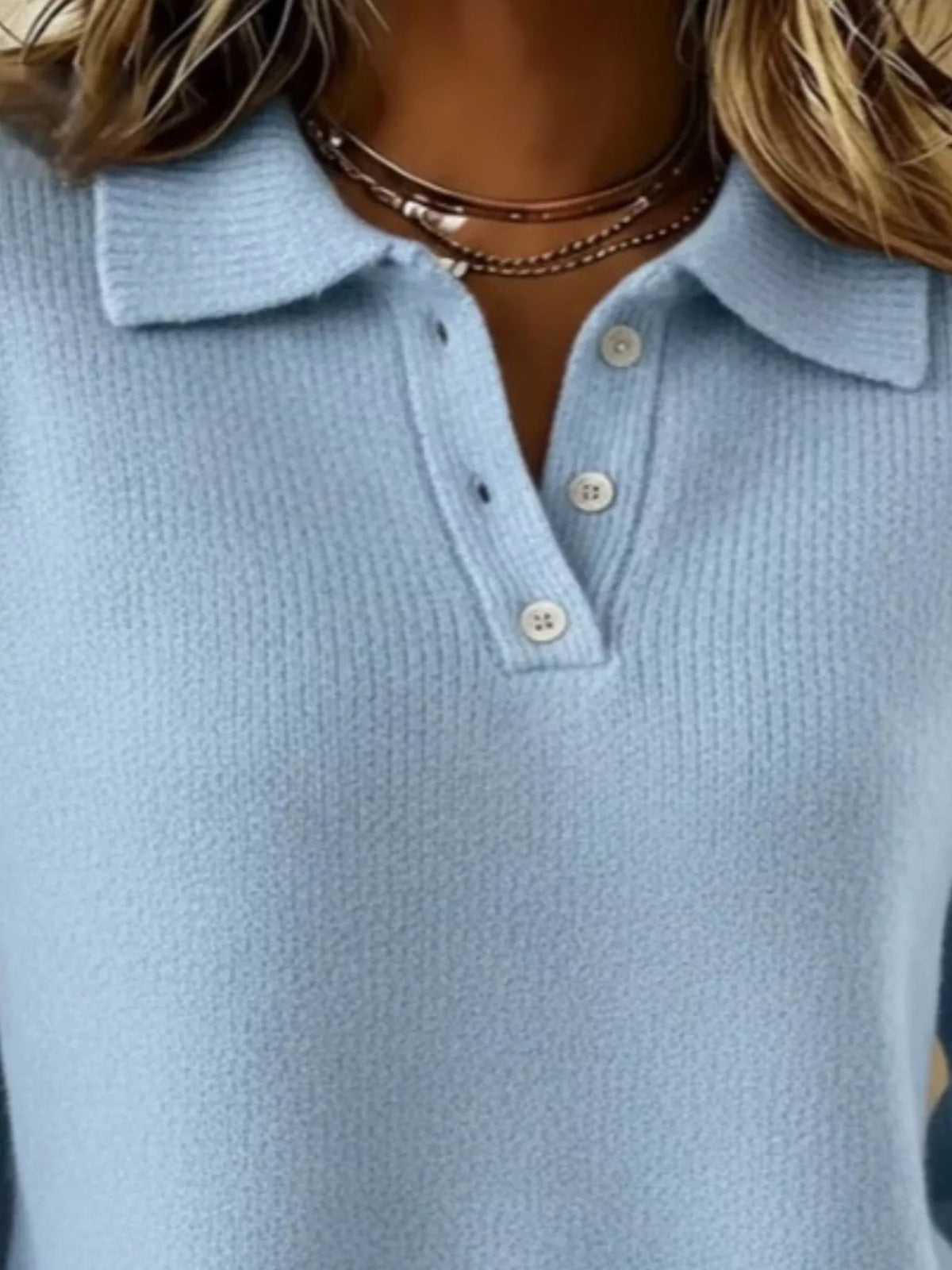 Full Size Button Detail Drop Shoulder Sweater Plus Size  Shop One Place