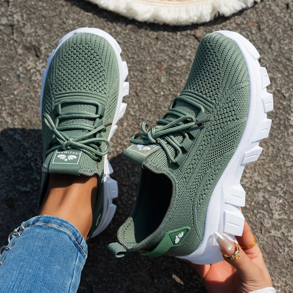Mesh Lace Up Platform Athletic  Shop One Place