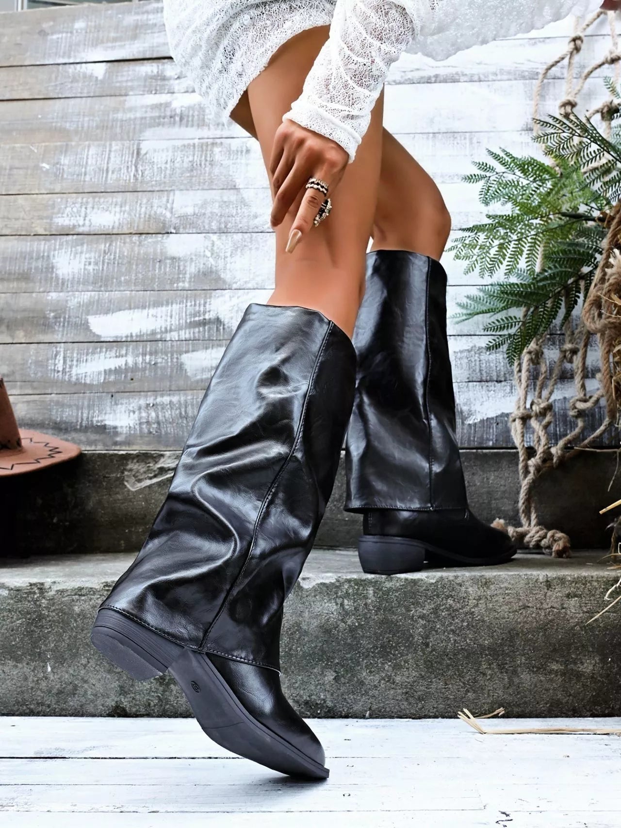 Point Toe Block Heels Boots  Shop One Place
