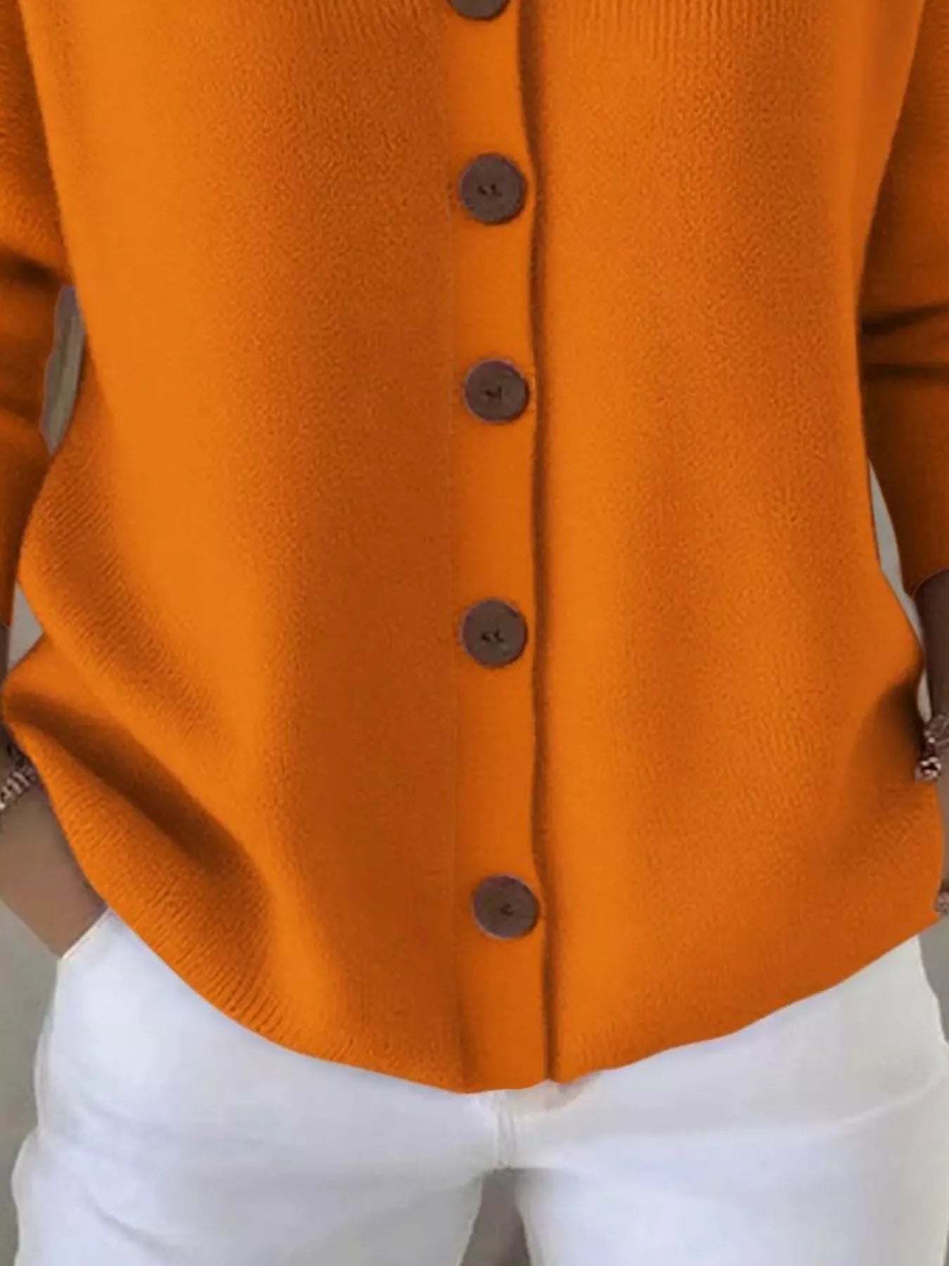 Full Size Button Up Long Sleeve Cardigan Plus Size  Shop One Place