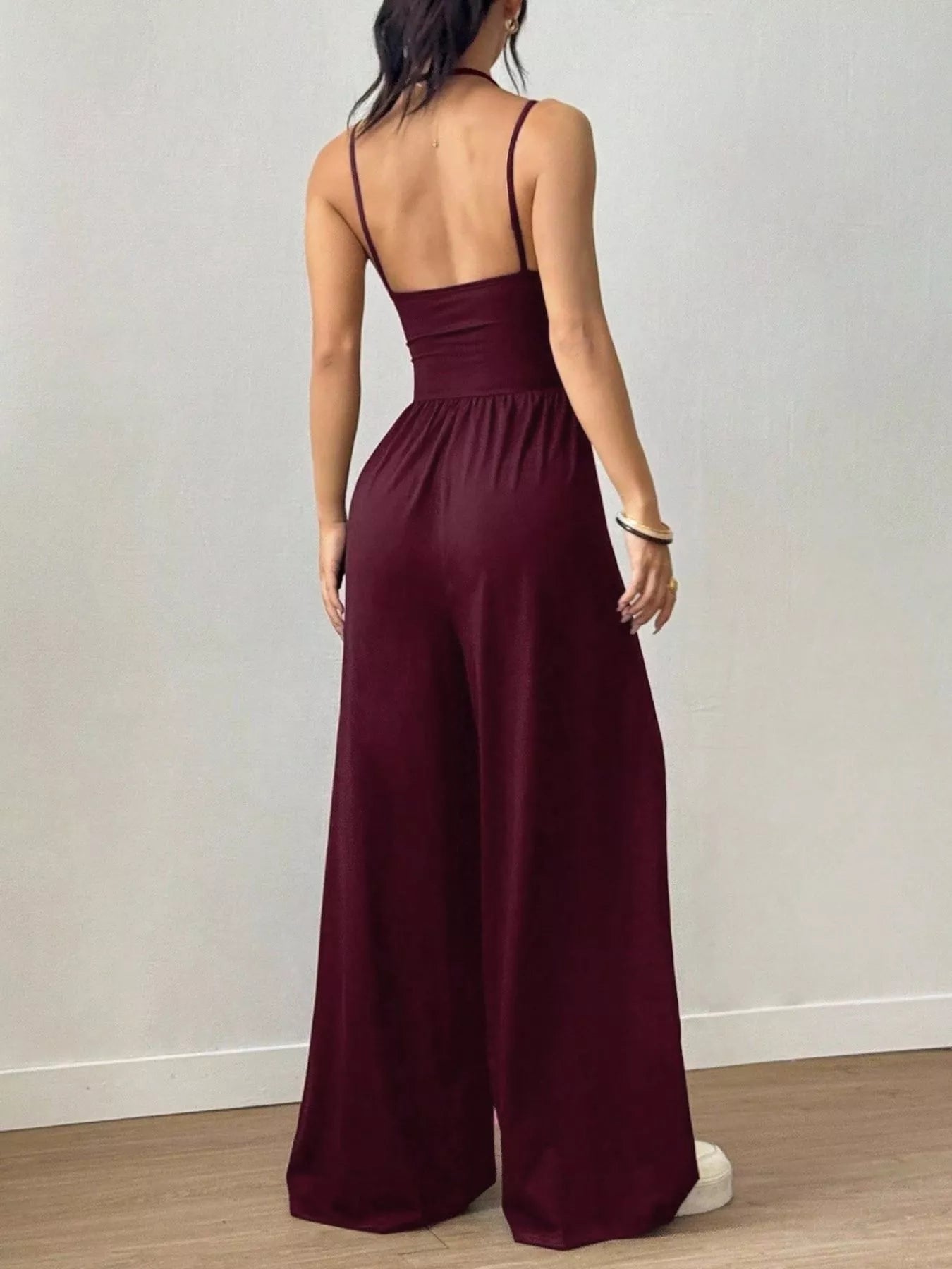 Spaghetti Strap Wide Leg Jumpsuit  Shop One Place
