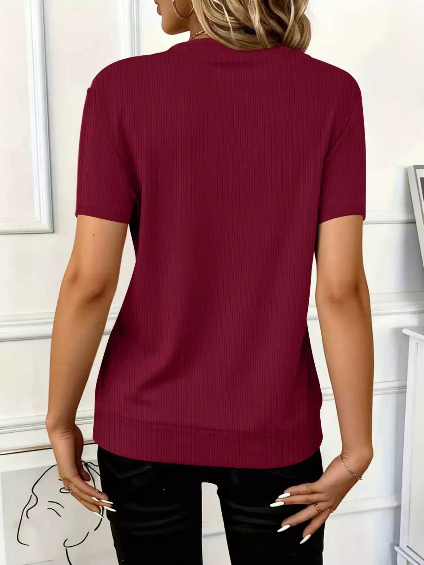 Half Zip Short Sleeve Top  Shop One Place