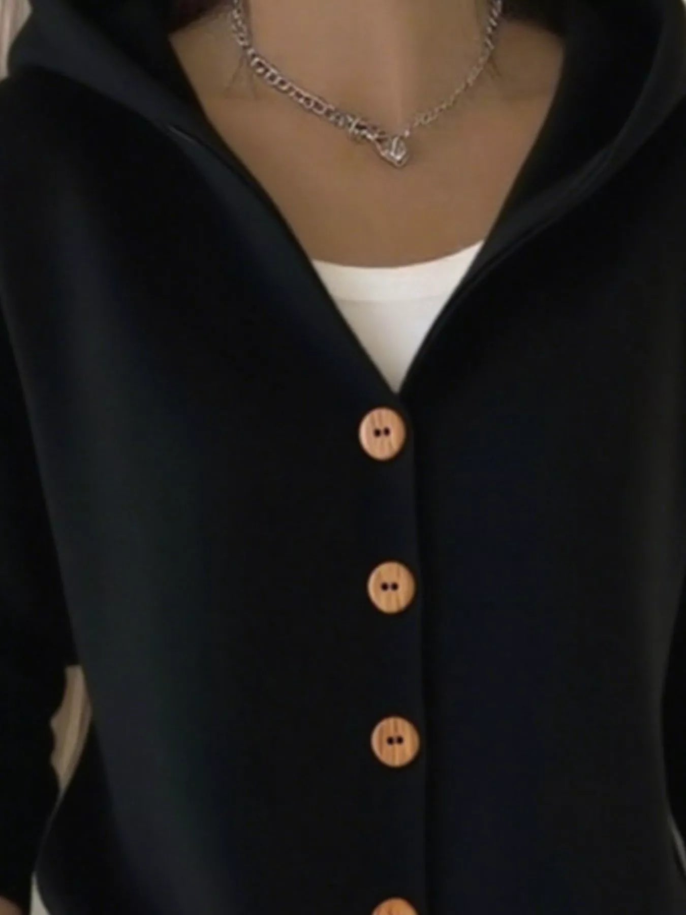 Full Size Hooded Button-Front Soft Knit Cardigan Plus Size  Shop One Place