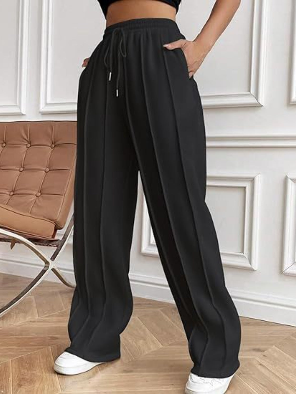 Drawstring Wide Leg Pants with Pockets  Shop One Place