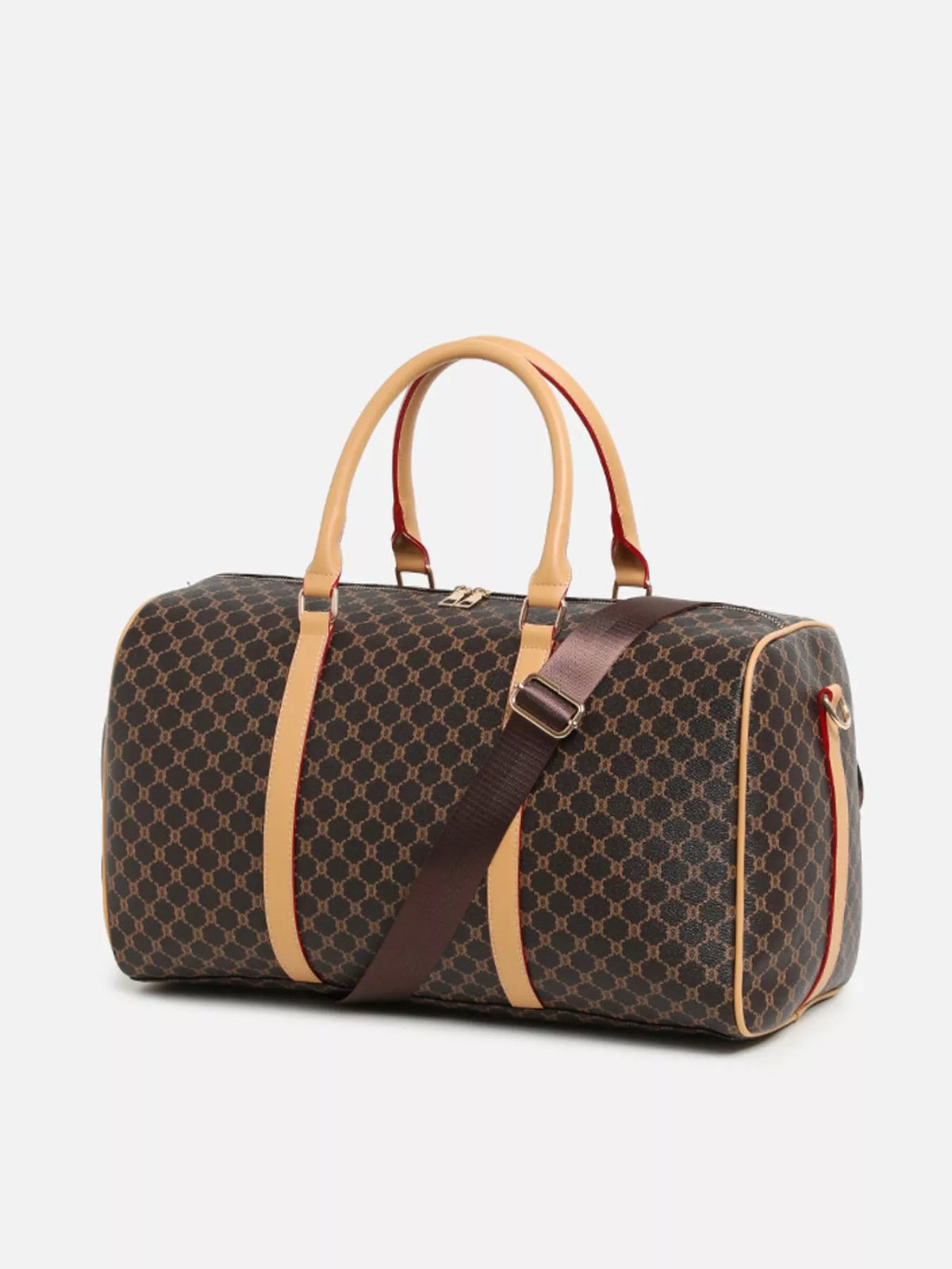 Patterned Vegan Leather Travel Duffle Bag – view 7