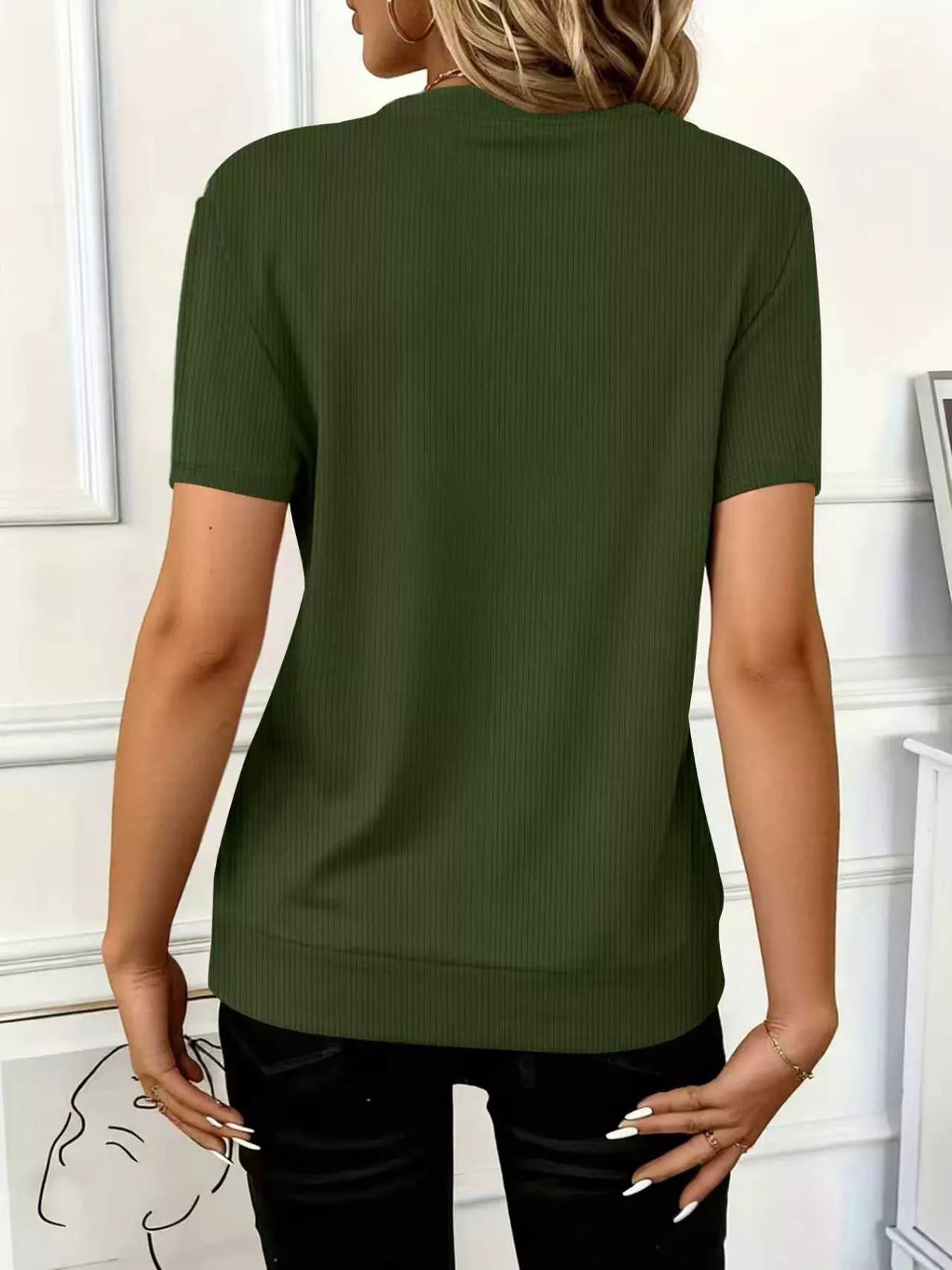 Half Zip Short Sleeve Top  Shop One Place