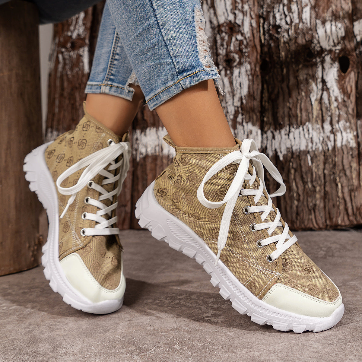 Lace Up Round Toe Sneakers  Shop One Place