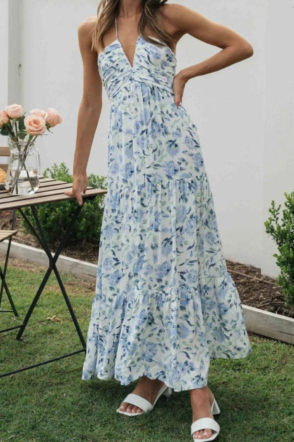 Printed Halter Neck Cami Dress  Shop One Place