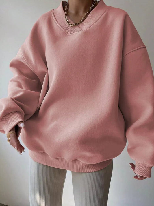 Dropped Shoulder Long Sleeve Oversized Sweatshirt  Shop One Place