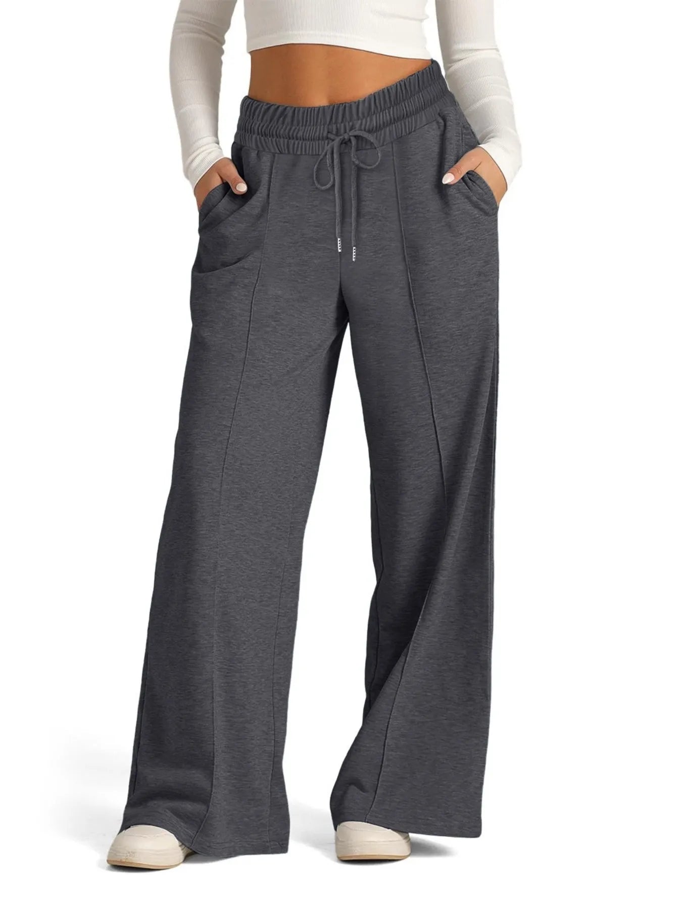 Full Size Drawstring Relaxed Fit Wide Leg Pants Plus Size  Shop One Place