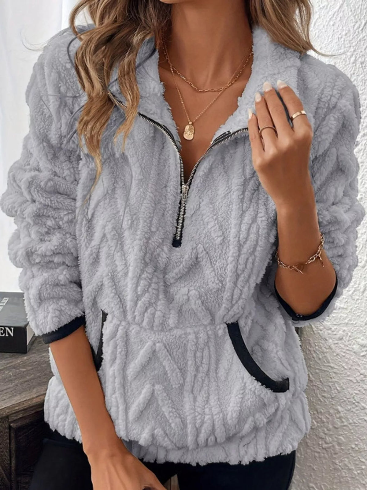 Women's Quarter-Zip Sherpa Sweatshirt – view 9