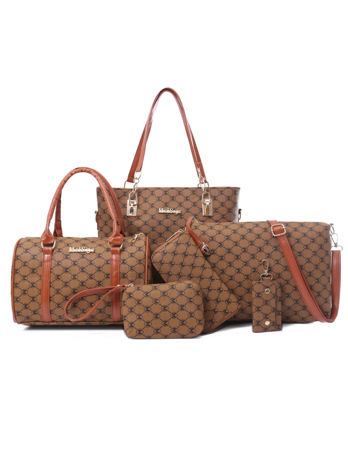 Diamond Pattern 6-Piece Bag Set  Shop One Place