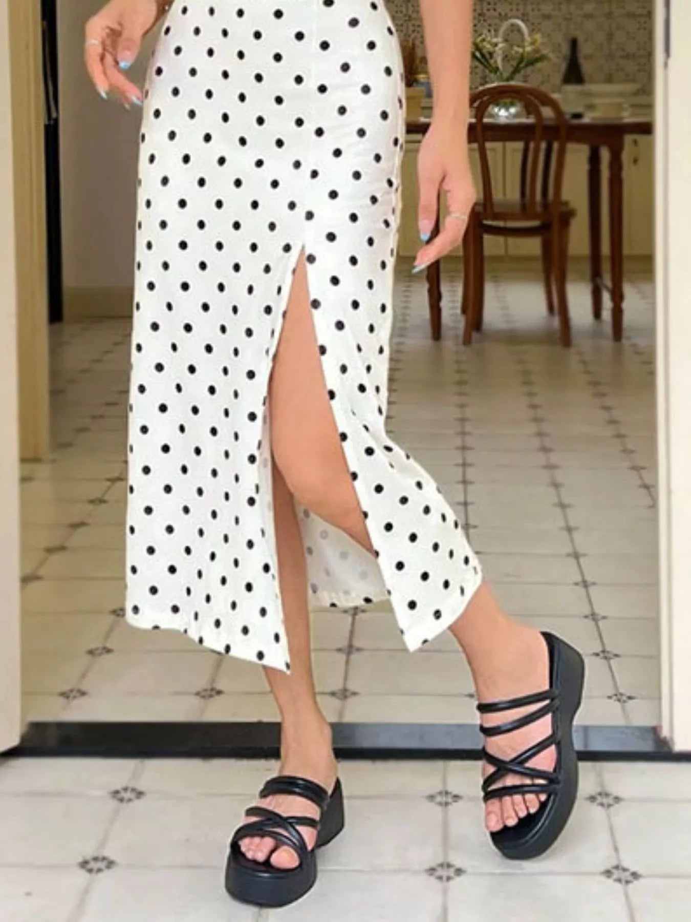 Slit Spaghetti Strap Midi Dress  Shop One Place