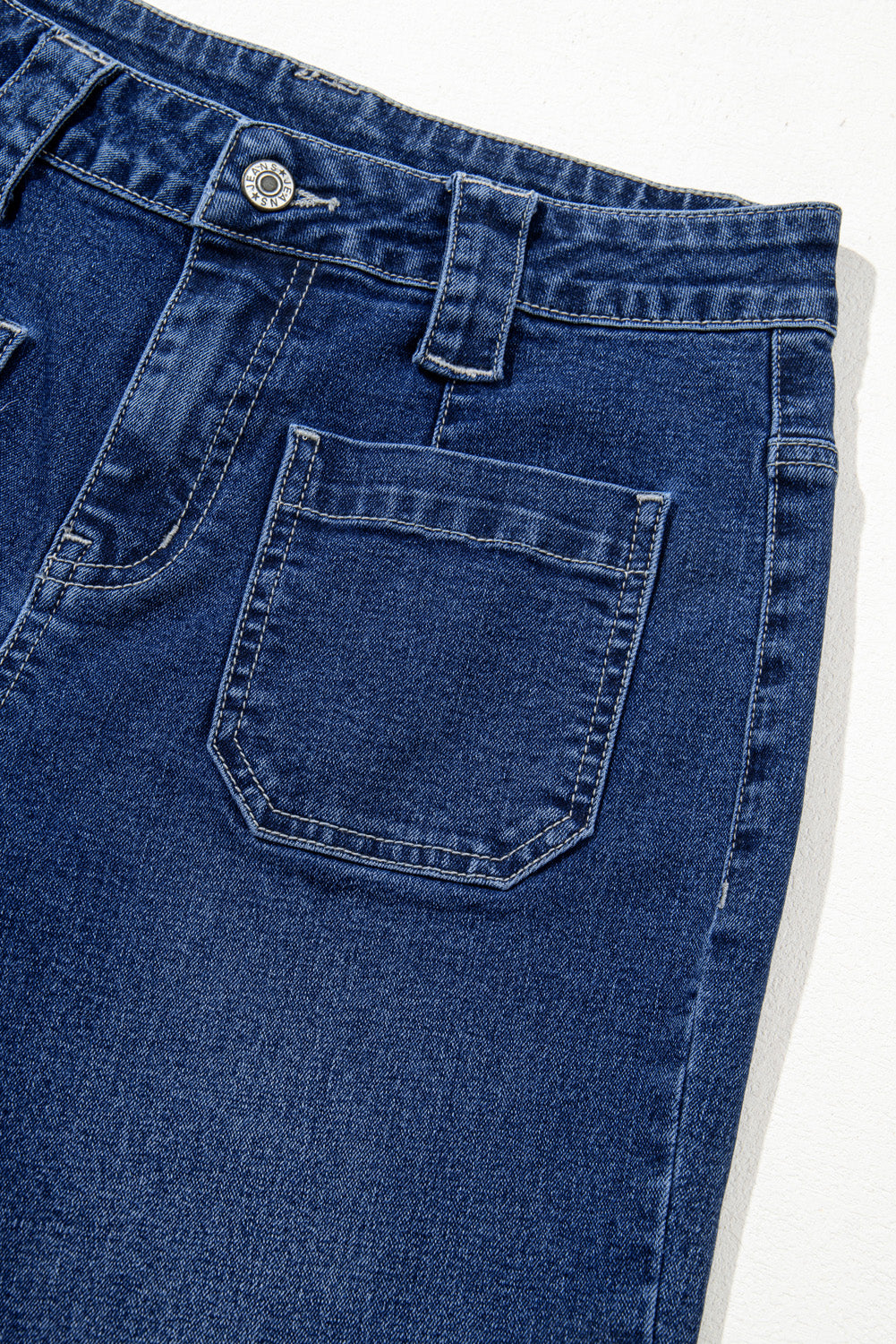 Sail Blue Wide Leg Pocketed High Waist Jeans  Shop One Place