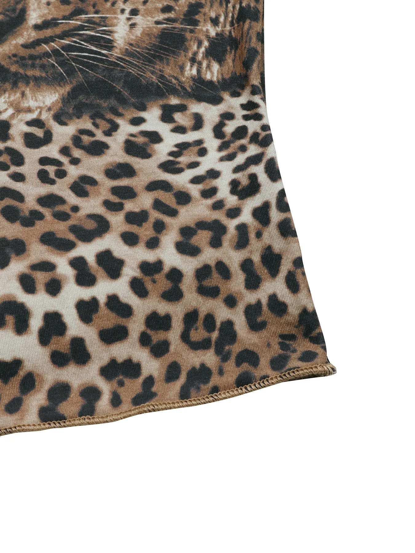 Leopard Print Long Sleeve Fitted T-Shirt  Shop One Place