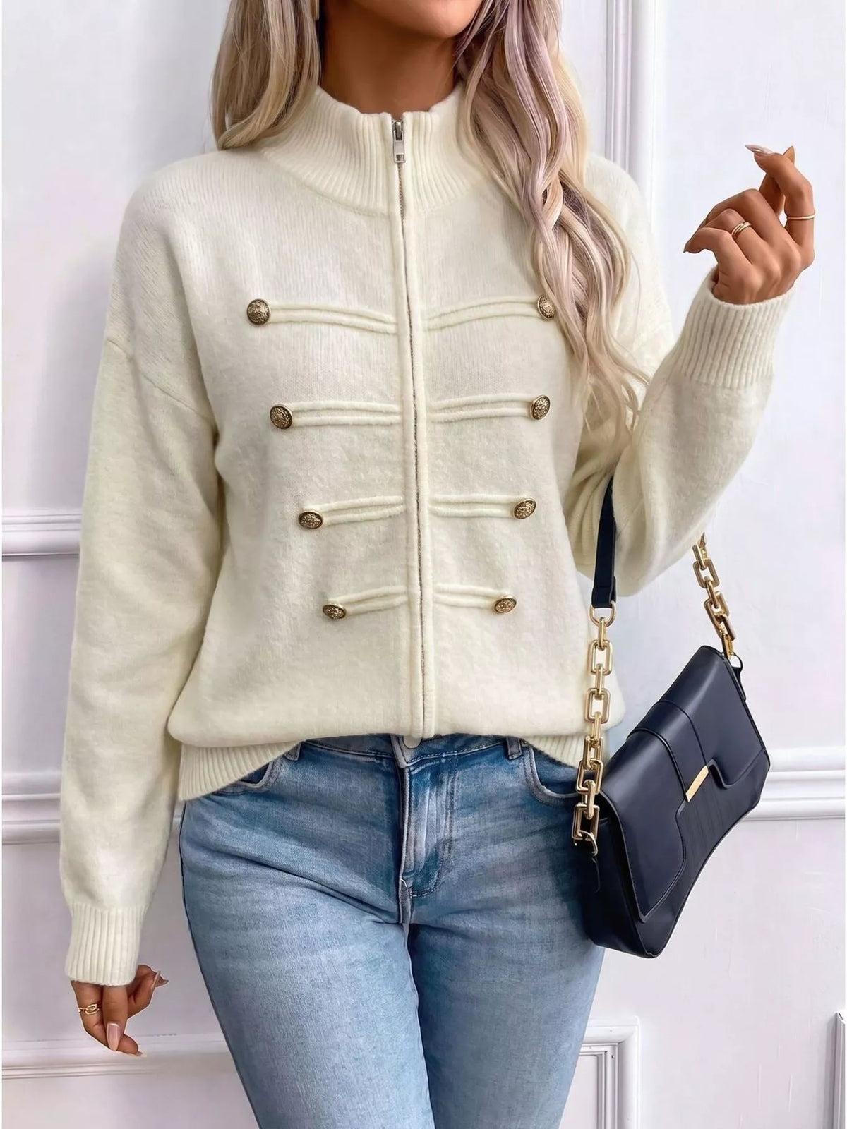 Women's Zip-Up Knit Cardigan – view 3