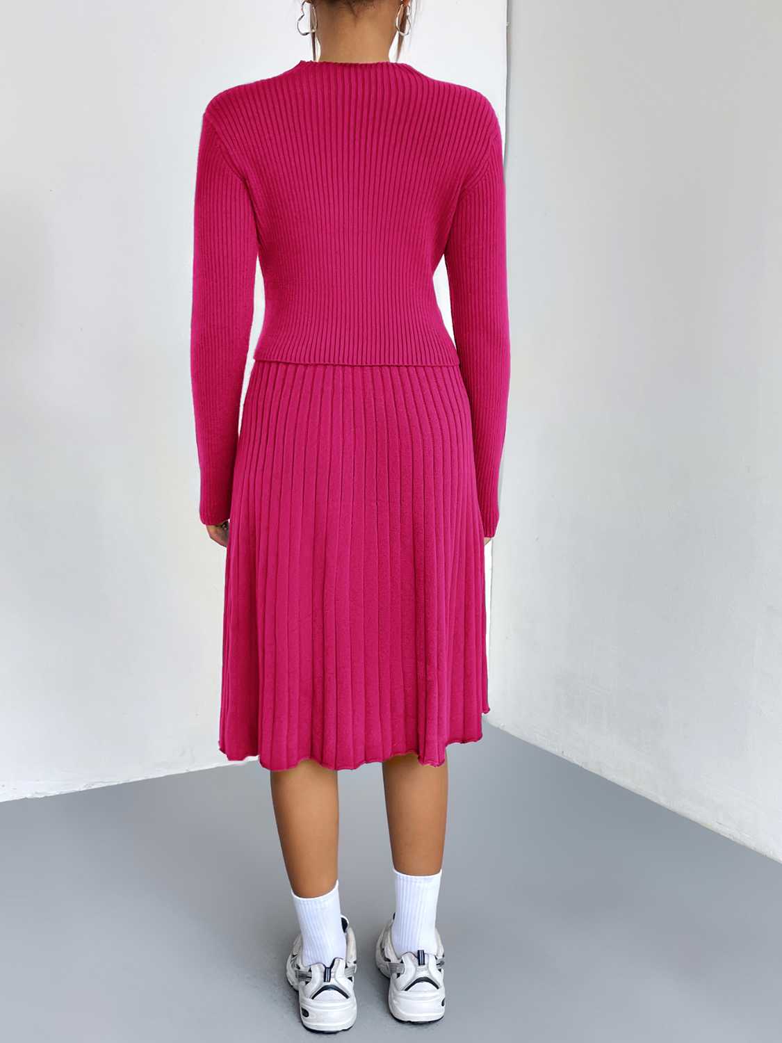 Rib-Knit Sweater and Skirt Set  Shop One Place