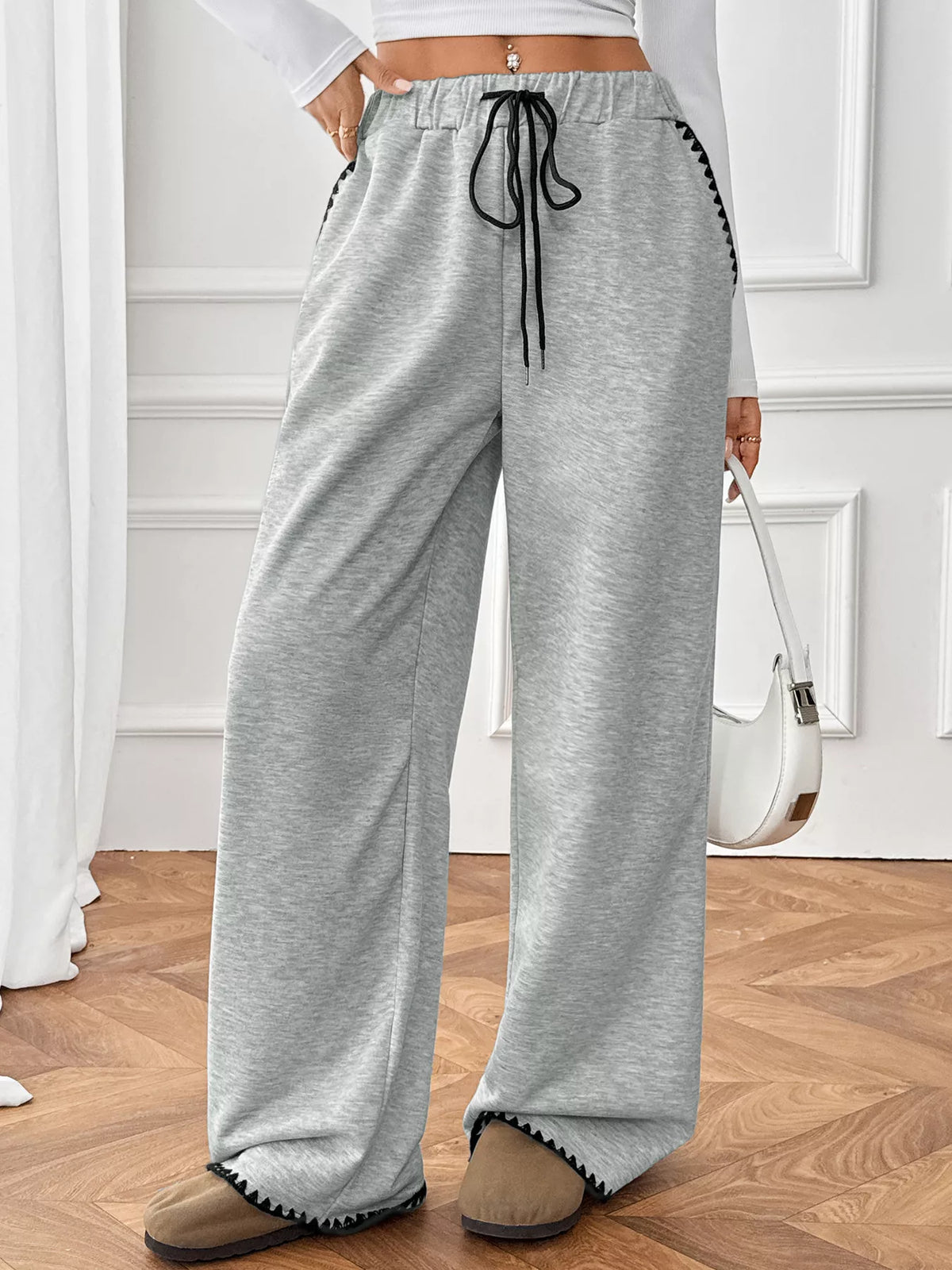 Wide-Leg Drawstring Pants  Shop One Place