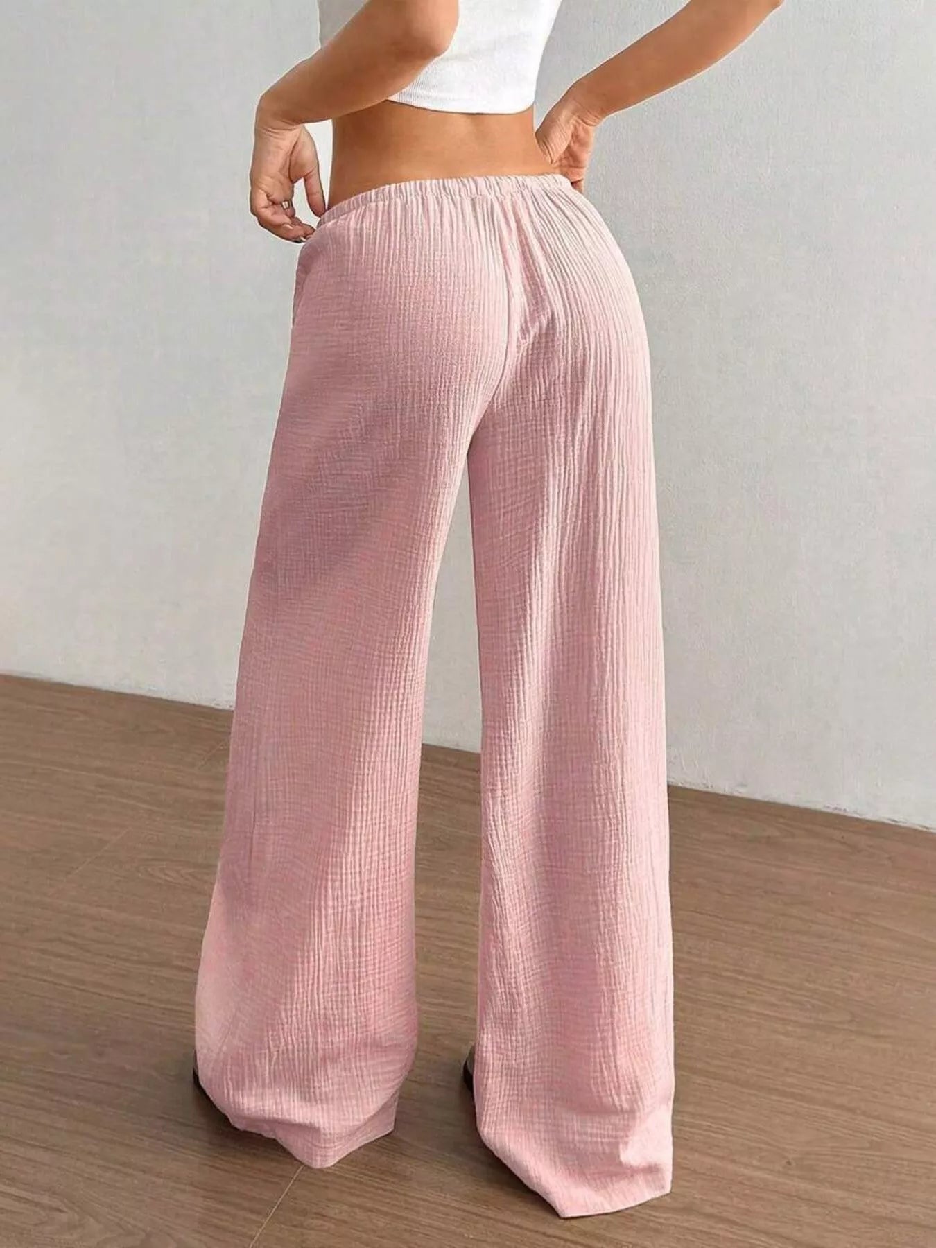 Full Size Drawstring Wide Leg Pants Plus Size  Shop One Place