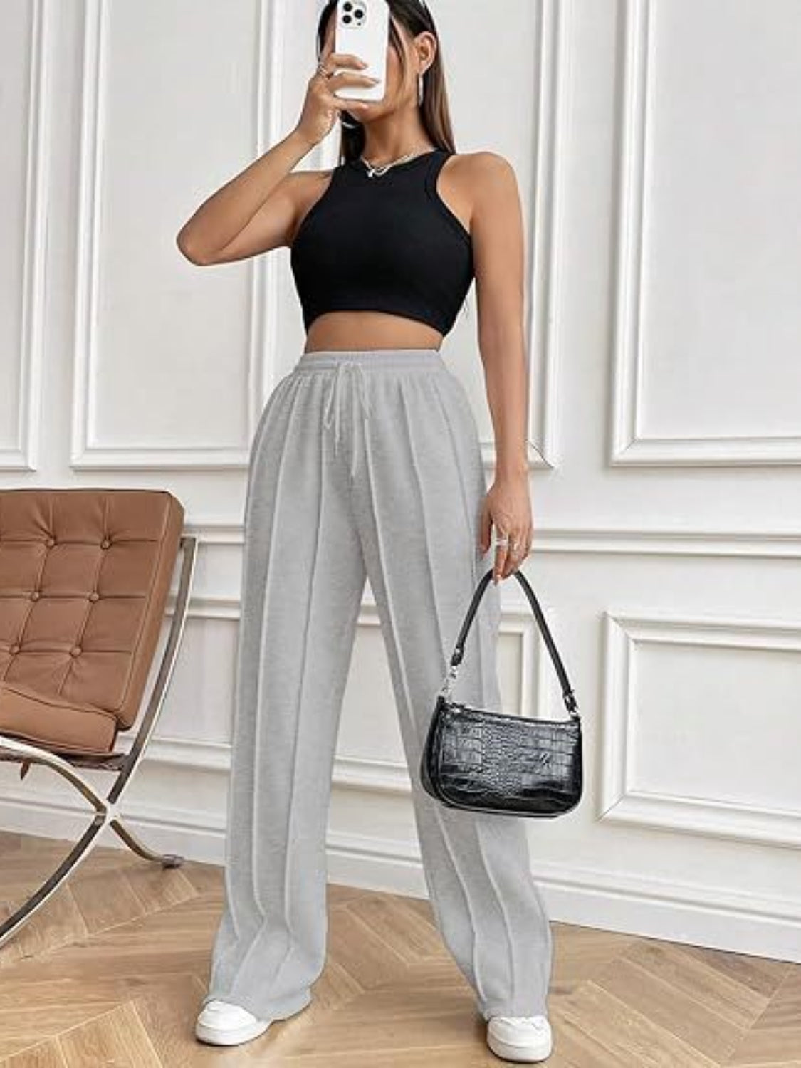 Drawstring Wide Leg Pants with Pockets  Shop One Place