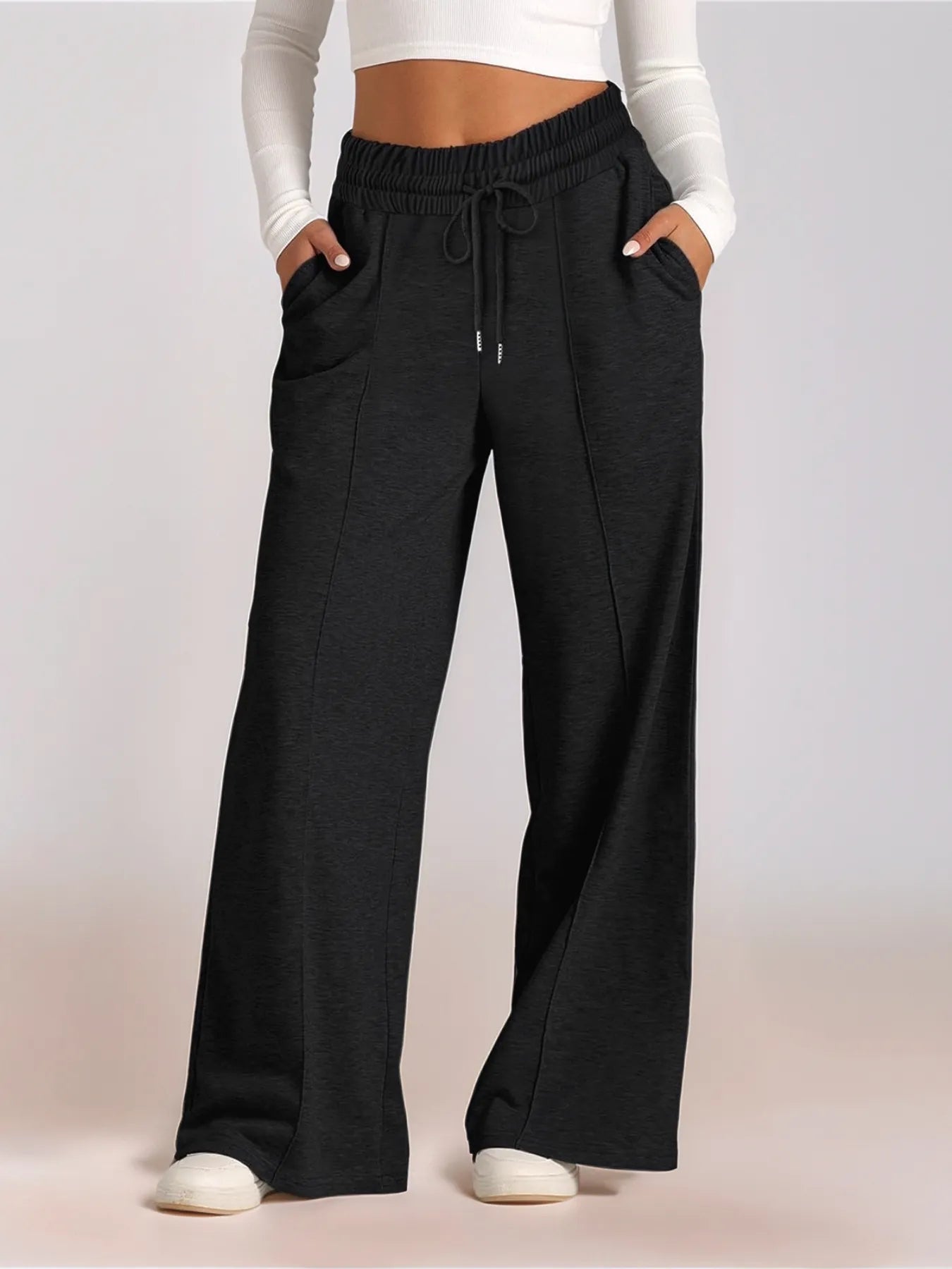 Full Size Drawstring Relaxed Fit Wide Leg Pants Plus Size  Shop One Place