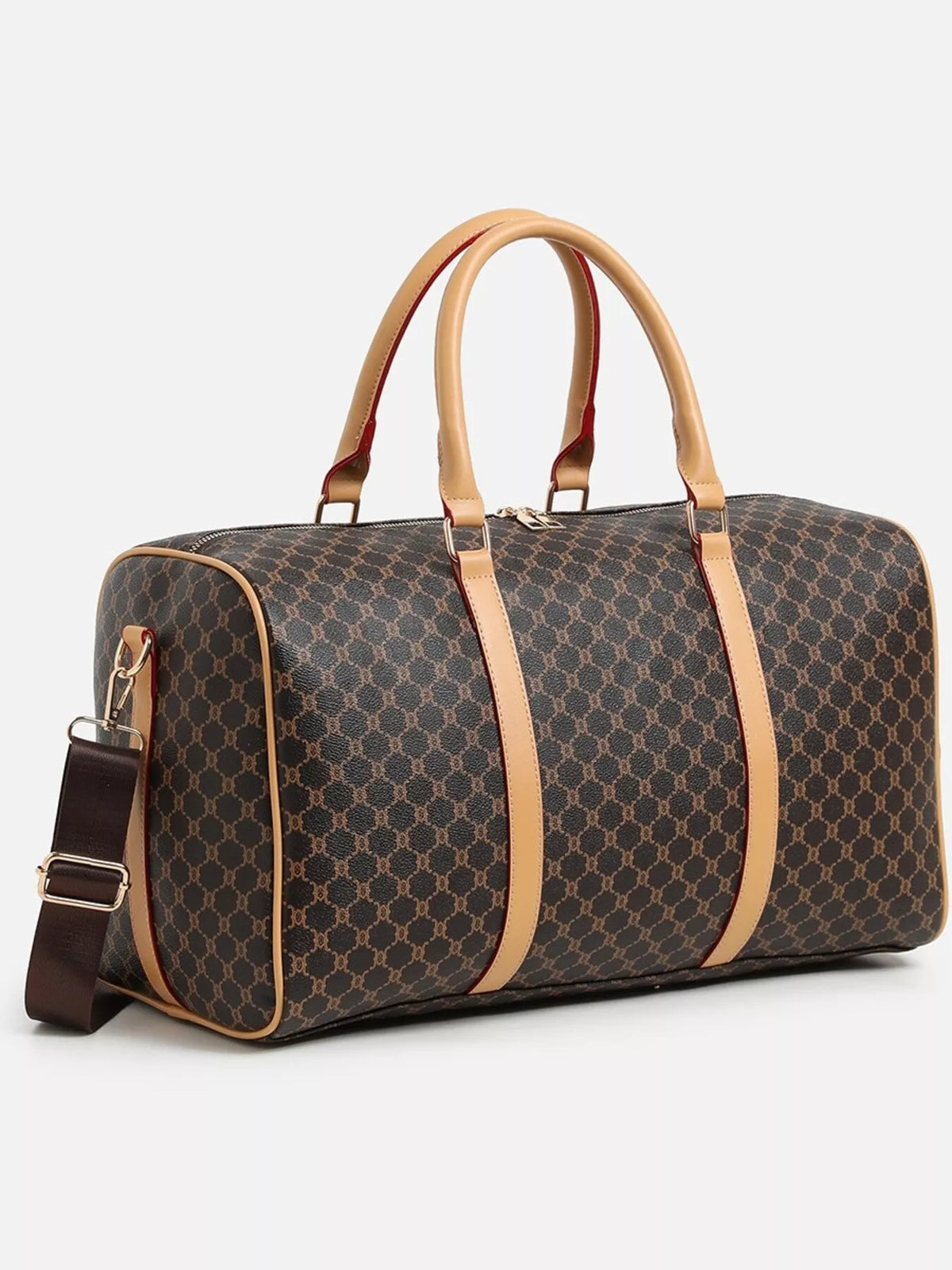 Patterned Vegan Leather Travel Duffle Bag – view 6