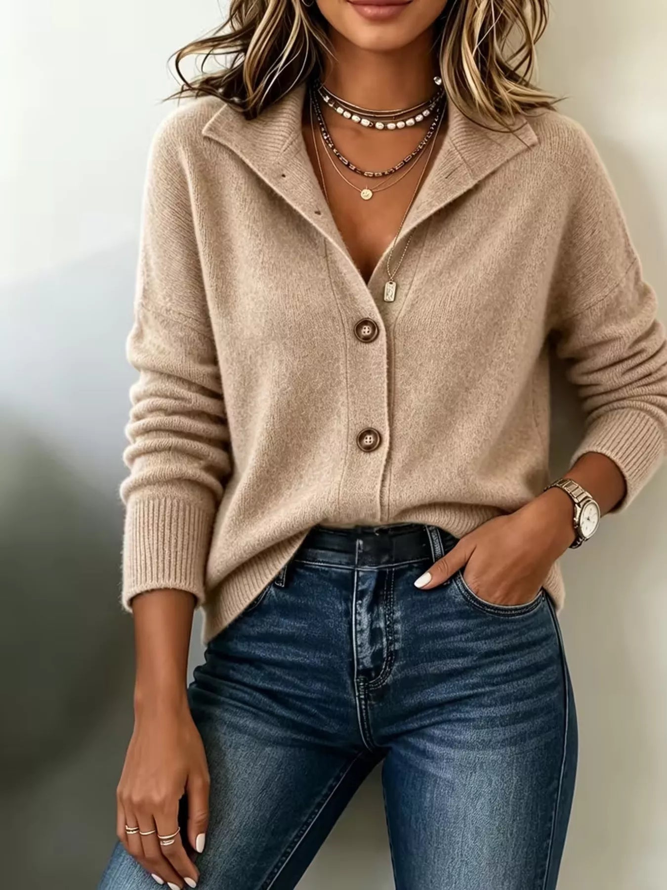 Button-Down Knit Cardigan  Shop One Place