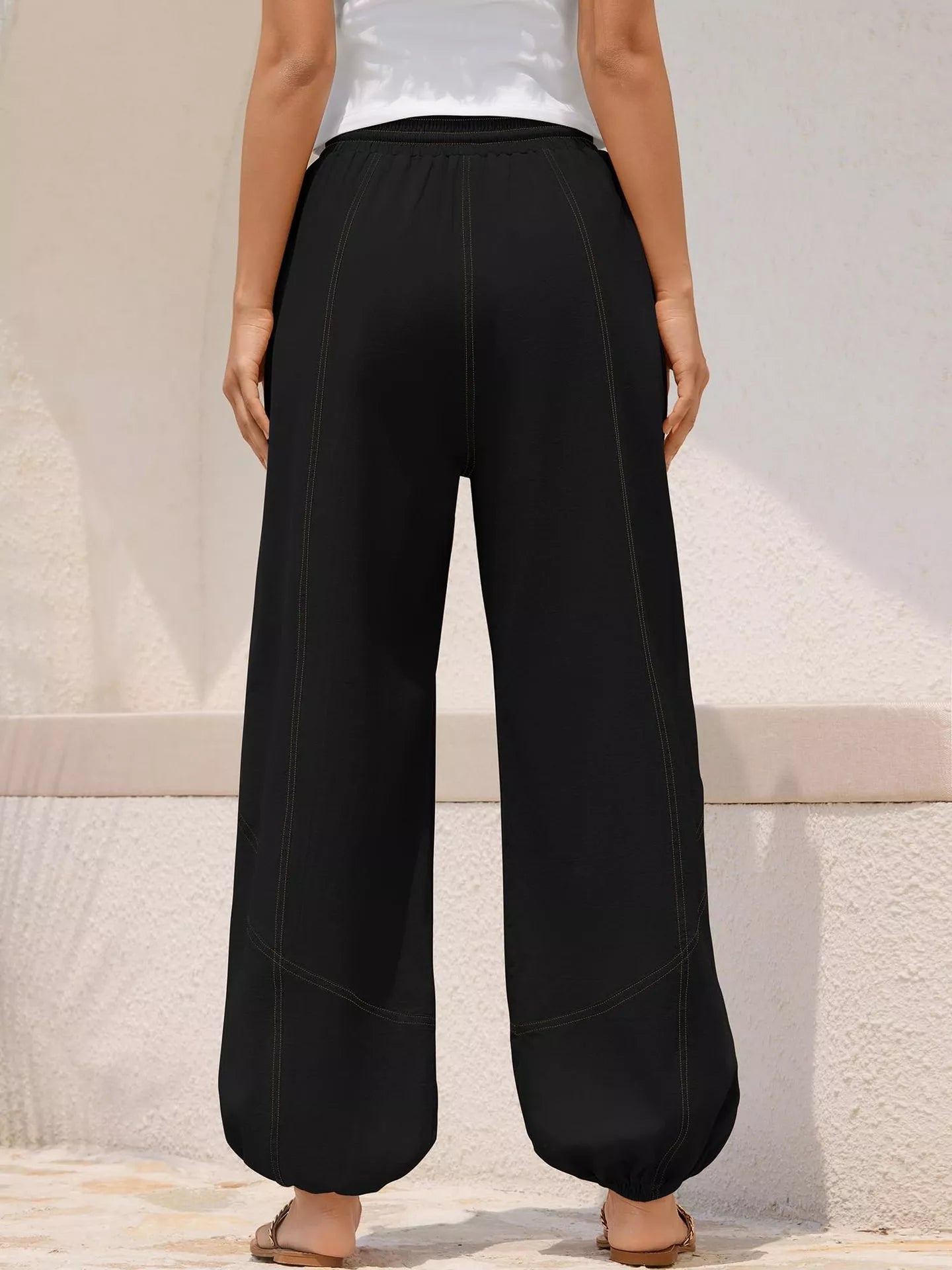 Casual Loose Fit Drawstring Waist Harem Joggers  Shop One Place