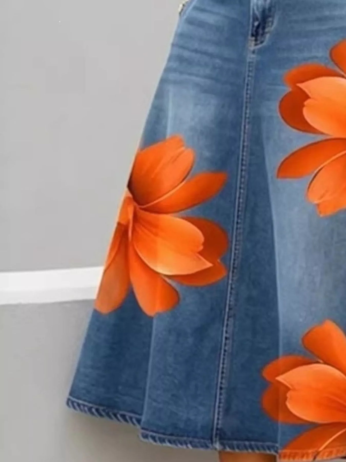 Women's Floral Print A-Line Midi Skirt – view 4