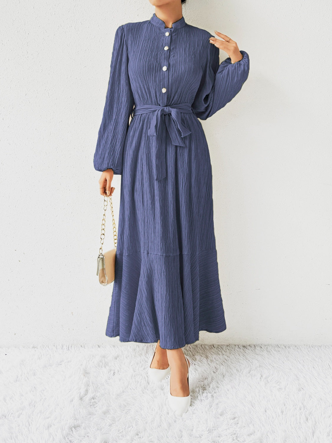 Honey Tie Waist Long Sleeve Dress