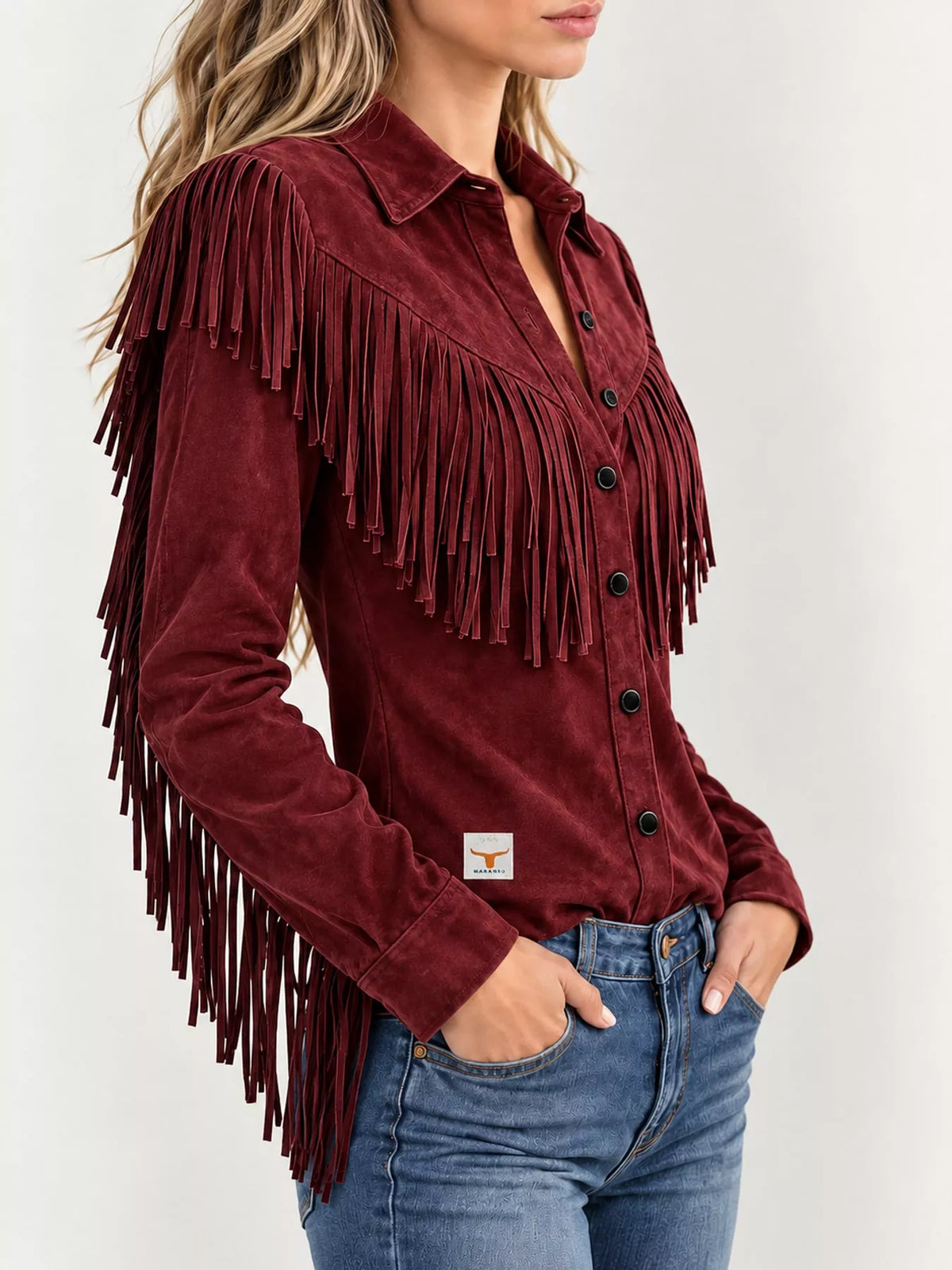 Women's Fringed Button-Up Knit Shirt – view 13