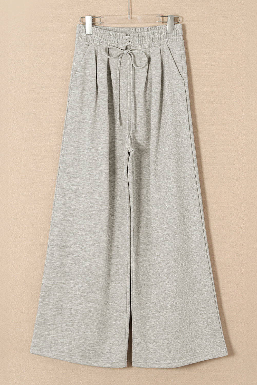 Tied Elastic High Waist Pleated Detail Solid Sweatpants
