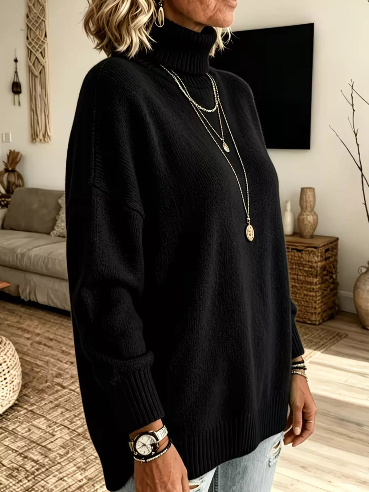 Women's Oversized Turtleneck Sweater – view 11